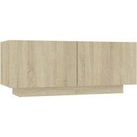 vidaXL TV Cabinet Sonoma Oak 100x35x40 cm Engineered Wood, Brown