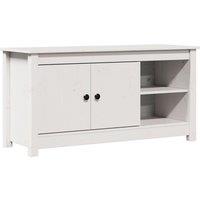 vidaXL TV Cabinet White 103x36.5x52 cm Solid Wood Pine, White