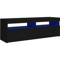 vidaXL TV Cabinet with LED Lights Black 120x35x40 cm, Black