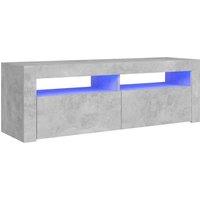 vidaXL TV Cabinet with LED Lights Concrete Grey 120x35x40 cm, Grey