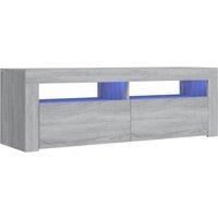 vidaXL TV Cabinet with LED Lights Grey Sonoma 120x35x40 cm, Grey