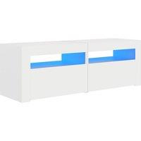 vidaXL TV Cabinet with LED Lights White 120x35x40 cm, White