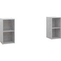 Vidaxl Tv Cabinets 2 Pcs Concrete Grey 72X35X36.5 Cm Engineered Wood, Grey