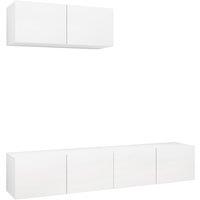 Vidaxl Tv Cabinets 3 Pcs White Engineered Wood, White
