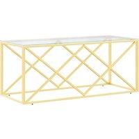Vidaxl Coffee Table 110X45X45 Cm Stainless Steel And Glass, Gold