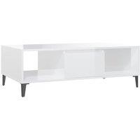 Vidaxl Coffee Table High Gloss White 103.5X60X35 Cm Engineered Wood, White