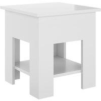 Vidaxl Coffee Table High Gloss White 40X40X42 Cm Engineered Wood, White