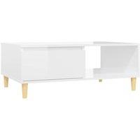 Vidaxl Coffee Table High Gloss White 90X60X35 Cm Engineered Wood, White