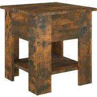 Vidaxl Coffee Table Smoked Oak 40X40X42 Cm Engineered Wood, Brown