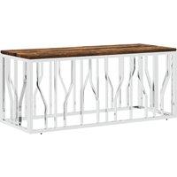 Vidaxl Coffee Table Stainless Steel And Solid Wood Reclaimed