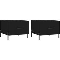 Vidaxl Coffee Tables 2 Pcs Black 50X50X40 Cm Engineered Wood, Black