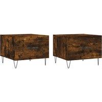 Vidaxl Coffee Tables 2 Pcs Smoked Oak 50X50X40 Cm Engineered Wood, Brown