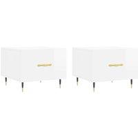 Vidaxl Coffee Tables 2Pcs High Gloss White 50X50X40 Cm Engineered Wood, White