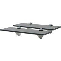Vidaxl Floating Shelves 2 Pcs Glass 30X20 Cm 8 Mm, Black