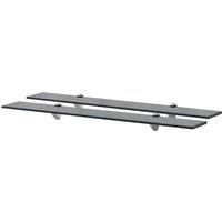 Vidaxl Floating Shelves 2 Pcs Glass 80X10 Cm 8 Mm, Black