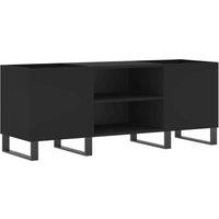 Vidaxl Record Cabinet Black 121X38X48 Cm Engineered Wood, Black