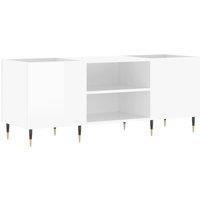 Vidaxl Record Cabinet High Gloss White 121X38X48 Cm Engineered Wood, White