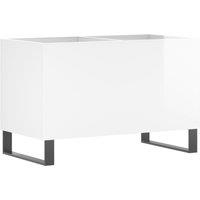 Vidaxl Record Cabinet High Gloss White 74.5X38X48 Cm Engineered Wood, White