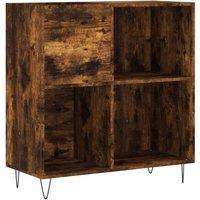 Vidaxl Record Cabinet Smoked Oak 84.5X38X89 Cm Engineered Wood, Brown
