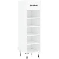 Vidaxl Shoe Cabinet White 30X35X105 Cm Engineered Wood, White