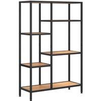 Vidaxl Book Shelf 80X30X120 Cm Steel And Engineered Wood, Brown