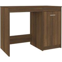 Vidaxl Desk Brown Oak 100X50X76 Cm Engineered Wood, Brown
