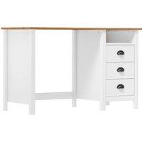 Vidaxl Desk Hill With 3 Drawers 120X50X74 Cm Solid Pine Wood, White