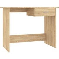 Vidaxl Desk Sonoma Oak 100X50X76 Cm Engineered Wood, Brown