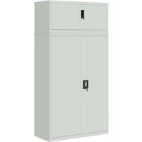 Vidaxl File Cabinet Light Grey 90X40X180 Cm Steel, Grey