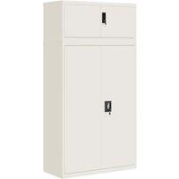 Vidaxl File Cabinet White 90X40X180 Cm Steel, White