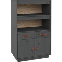Vidaxl Highboard Grey 67X40X108.5 Cm Solid Wood Pine, Grey