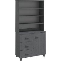 Vidaxl Highboard Hamar Solid Wood Pine Dark Grey, Grey