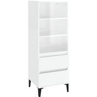 Vidaxl Highboard High Gloss White 40X36X110 Cm Engineered Wood, White