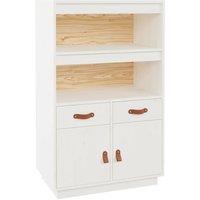 Vidaxl Highboard White 67X40X108.5 Cm Solid Wood Pine, White