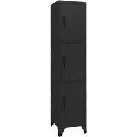 Vidaxl Locker Cabinet Black 38X45X180 Cm Steel, Black