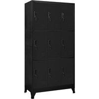 Vidaxl Locker Cabinet Black 90X45X180 Cm Steel, Black