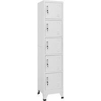 Vidaxl Locker Cabinet Light Grey 38X40X180 Cm Steel, Grey