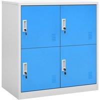 Vidaxl Locker Cabinet Light Grey And Blue 90X45X92.5 Cm Steel, Grey