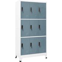 Vidaxl Locker Cabinet Light Grey And Dark Grey 90X45X180 Cm Steel, Grey
