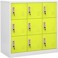 Vidaxl Locker Cabinet Light Grey And Green 90X45X92.5 Cm Steel, Grey