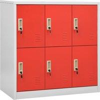 Vidaxl Locker Cabinet Light Grey And Red 90X45X92.5 Cm Steel, Grey