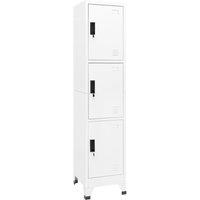 Vidaxl Locker Cabinet White 38X45X180 Cm Steel, White