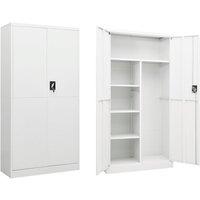 Vidaxl Locker Cabinet White 90X40X180 Cm Steel, White