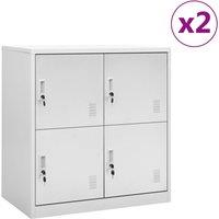Vidaxl Locker Cabinets 2 Pcs Light Grey 90X45X92.5 Cm Steel, Grey