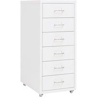 Vidaxl Mobile File Cabinet White 28X41X69 Cm Metal, White