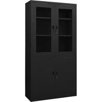 Vidaxl Office Cabinet Black 90X40X180 Cm Steel, Black