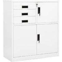 Vidaxl Office Cabinet White 90X40X102 Cm Steel, White