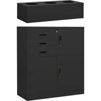 Vidaxl Office Cabinet With Planter Box Anthracite 90X40X125 Cm Steel