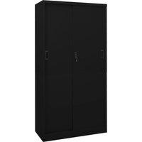 Vidaxl Office Cabinet With Sliding Door Black 90X40X180 Cm Steel, Black