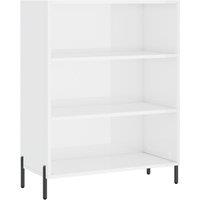Vidaxl Shelf Cabinet High Gloss White 69.5X32.5X90 Cm Engineered Wood, White